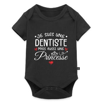 Je Suis Une Dentiste, Mais Aussi Une Princesse - Body à manches courtes Premium Bébé - noir - Devant