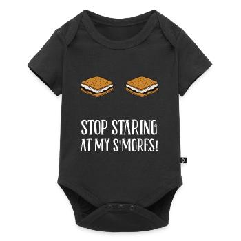 Camping Campfire Marshmallow Funny Arrêtez de regarder - Body à manches courtes Premium Bébé - noir - Devant