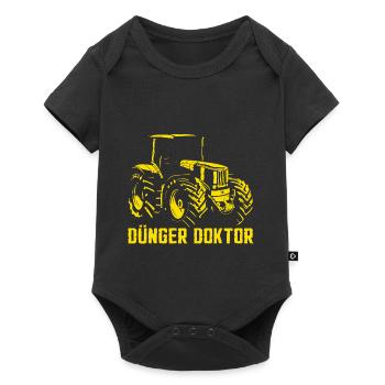 Dünger Doktor Landwirtschaft Landwirt Traktor - Baby Premium Kurzarmbody - Schwarz - Vorne