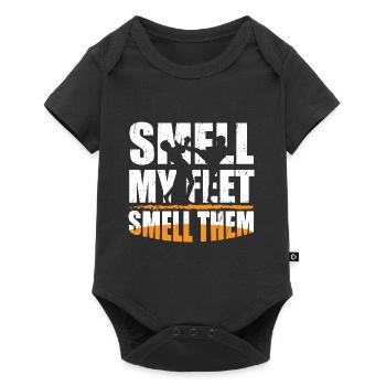 Smell My Feet Smell Them, Kampfsport, Humor, Fun, - Baby Premium Kurzarmbody - Schwarz - Vorne