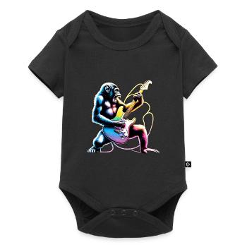 Rainbow Colored Heavy Metal Gorilla - Baby Premium short-sleeve bodysuit - black - Front