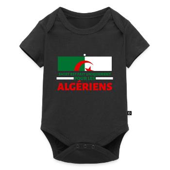 Tshirt est fait Uniquement aux Algériens Algérie - Body à manches courtes Premium Bébé - noir - Devant