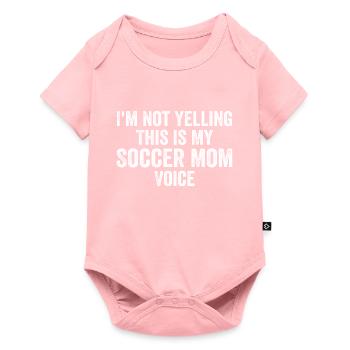 Funny Soccer Mom Voice - Body à manches courtes Premium Bébé - rose - Devant