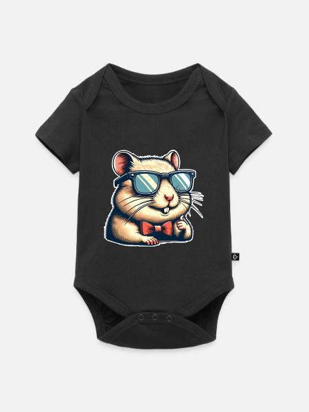 Hamster - Baby Premium Kurzarmbody - Schwarz