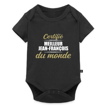 Certifié meilleur jean françois du monde - Body à manches courtes Premium Bébé - noir - Devant