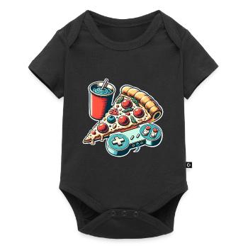 Pizza Gaming Gamer - Baby Premium short-sleeve bodysuit - black - Front
