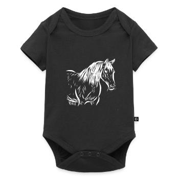 Horse - Baby Premium short-sleeve bodysuit - black - Front
