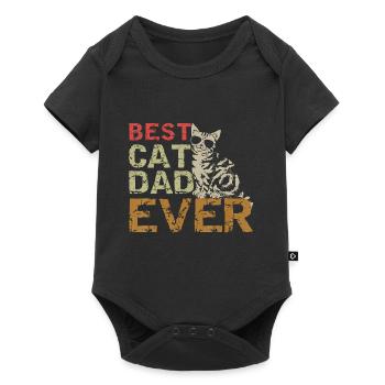Meilleur papa de chat jamais t-shirt Papa drôle de chat - Body à manches courtes Premium Bébé - noir - Devant