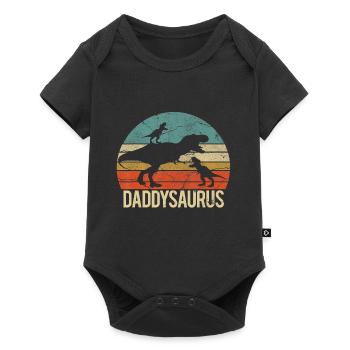 Daddy Dinosaur Daddysaurus 2 Deux enfants noël - Body à manches courtes Premium Bébé - noir - Devant