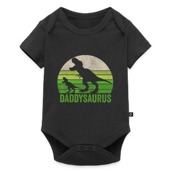 Funny Daddy Dinosaur T Shirt Daddysaurus Fathers - Baby Premium short-sleeve bodysuit - black - Front