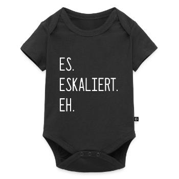 Spruch - Es. Eskaliert. Eh. - Baby Premium Kurzarmbody - Schwarz - Vorne