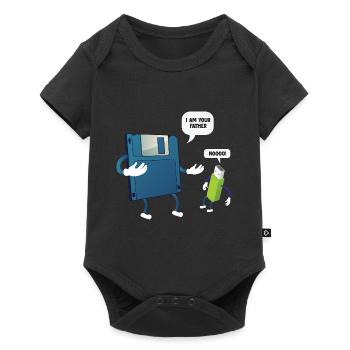 Father _ Son Floppy Disk ... Programmierer & Nerd - Baby Premium Kurzarmbody - Schwarz - Vorne