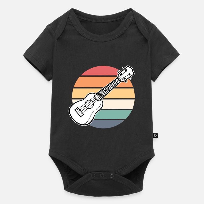 Ukulele Uke Vintage - Baby Premium Kurzarmbody - Schwarz