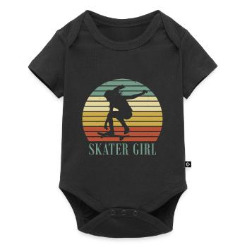 Retro Skater Girl Fille Skateboard cadeau - Body à manches courtes Premium Bébé - noir - Devant