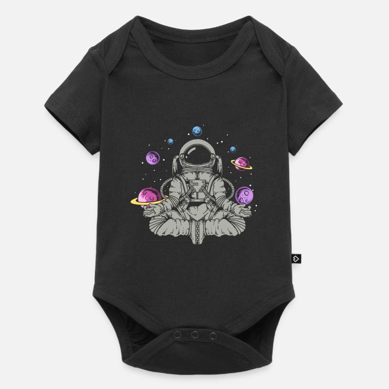 Yoga Astronaut Space Planets - Baby Premium short-sleeve bodysuit - black