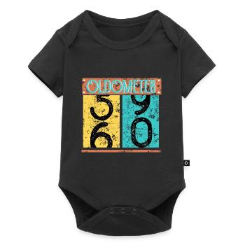 60th Birthday Gift Oldometer 59 to 60 T-Shirt - Baby Premium short-sleeve bodysuit - black - Front