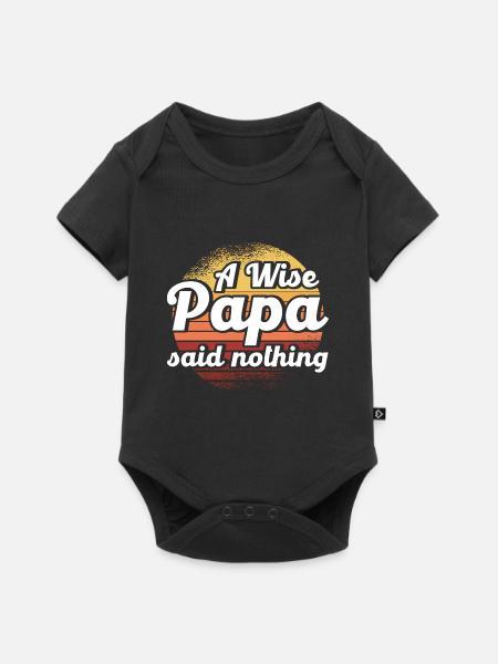 Klug Vater Vati Papa - Baby Premium Kurzarmbody - Schwarz