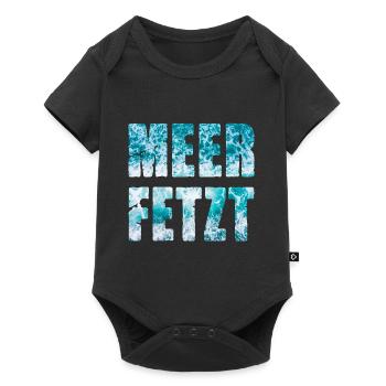 Meer Fetzt Wellen Brandung Gischt Ufer Küste - Baby Premium Kurzarmbody - Schwarz - Vorne