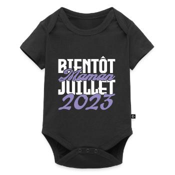 Annonce grossesse. bientôt Maman Juillet 2023.mama - Body à manches courtes Premium Bébé - noir - Devant