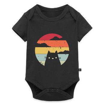 Propriétaire de chat, propriétaire de chat, Vintage Retro Gesche - Body à manches courtes Premium Bébé - noir - Devant