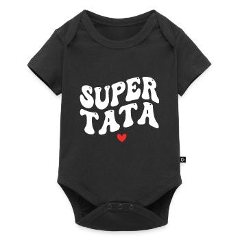Super Tata, Tante Cadeau, Meilleure Tata - Body à manches courtes Premium Bébé - noir - Devant