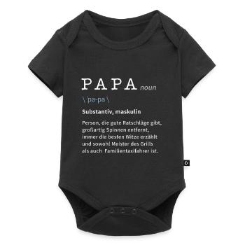 Vater / Papa Lexikon - Vatertag - Baby Premium Kurzarmbody - Schwarz - Vorne