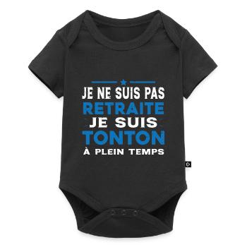 Tonton à Plein Temps Cadeau Retraite Tonton - Body à manches courtes Premium Bébé - noir - Devant