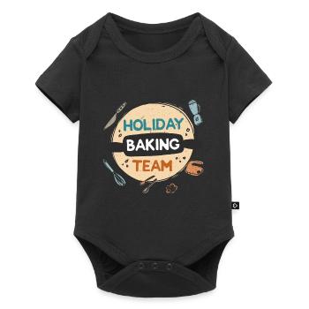 Backen im Urlaub Team - Baby Premium Kurzarmbody - Schwarz - Vorne
