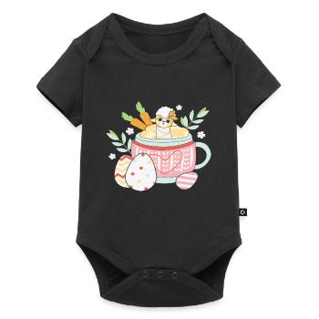 BOW Easter Chibi Cup - Baby Premium short-sleeve bodysuit - black - Front