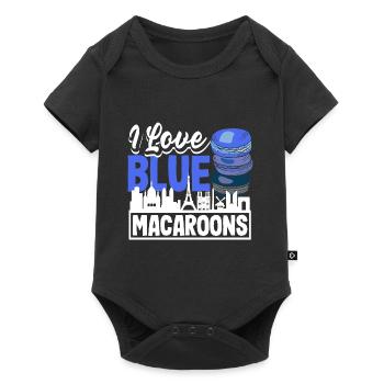 I Love Blue Macaroons Paris France Patisserie - Baby Premium short-sleeve bodysuit - black - Front