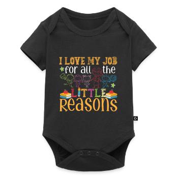 J’aime mon travail pour toutes les petites raisons | Enseignant - Body à manches courtes Premium Bébé - noir - Devant