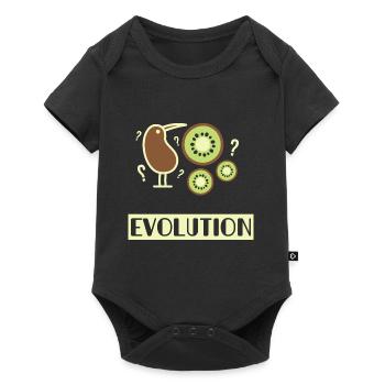 Kiwi Bird Fruit Evolution Joke - Baby Premium Kurzarmbody - Schwarz - Vorne