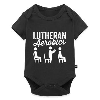 Confirmation de la religion de l’aérobic luthérienne - Body à manches courtes Premium Bébé - noir - Devant