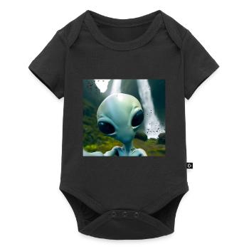 Alien Selfie - Neben dem Wasserfall - Baby Premium Kurzarmbody - Schwarz - Vorne