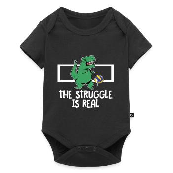 Drôle La lutte est le vrai joueur de volleyball T-Rex - Body à manches courtes Premium Bébé - noir - Devant