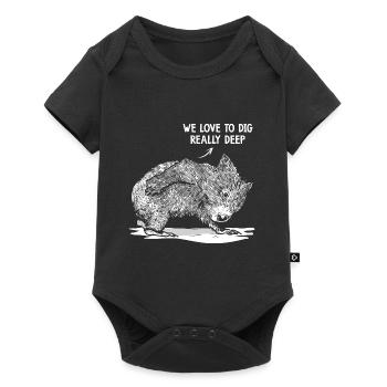 Dig Really Deep Wombat Australian Animals - Baby Premium short-sleeve bodysuit - black - Front
