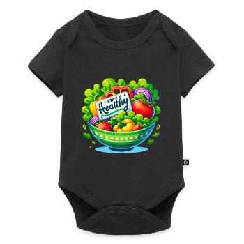 Gesunde Salat-Inspiration für einen Salatesser - Baby Premium Kurzarmbody - Schwarz - Vorne
