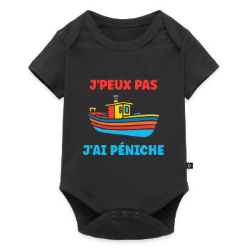 Bateau humour péniche - Body à manches courtes Premium Bébé - noir - Devant