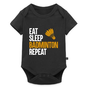 Joueur de badminton drôle volant équipe de badminton - Body à manches courtes Premium Bébé - noir - Devant
