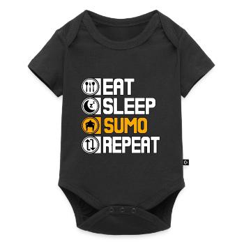 Eat Sleep Sumo Repeat - Baby Premium short-sleeve bodysuit - black - Front