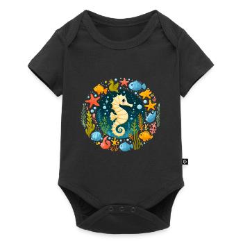Seahorse Sea Starfish Holiday Fish Diving - Baby Premium short-sleeve bodysuit - black - Front