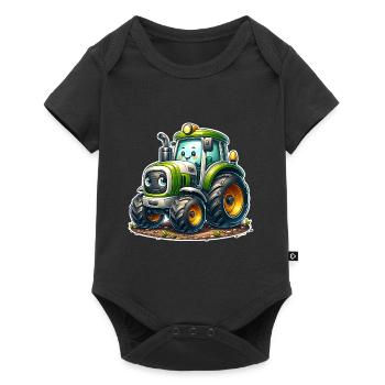 Traktor - Baby Premium Kurzarmbody - Schwarz - Vorne