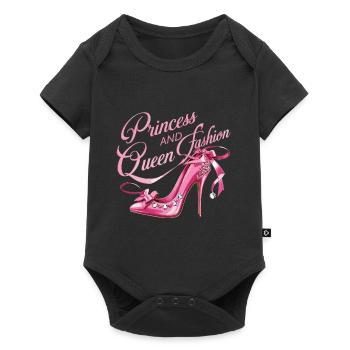 Stilvolle Prinzessin und Königin für Frauen - Baby Premium Kurzarmbody - Schwarz - Vorne