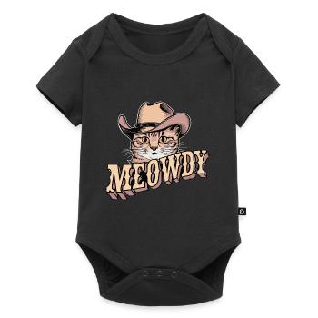 Drôle de chat cow-boy avec des vibrations texanes miajouantes - Body à manches courtes Premium Bébé - noir - Devant