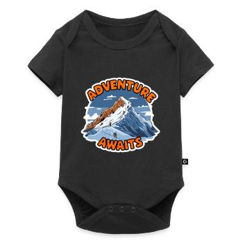 Adventure Awaits Bergsteigen Klettern Kletterer - Baby Premium Kurzarmbody - Schwarz - Vorne