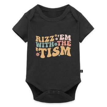 Rizz Em Mit Dem Tism - Baby Premium Kurzarmbody - Schwarz - Vorne
