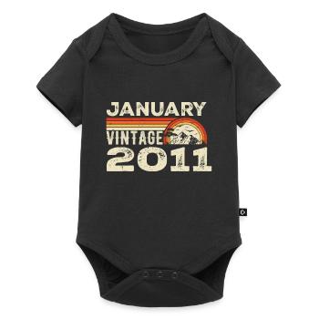Januar 2011 Jahrgang Jubiläum 2011, Jahrgang 2011 - Baby Premium Kurzarmbody - Schwarz - Vorne