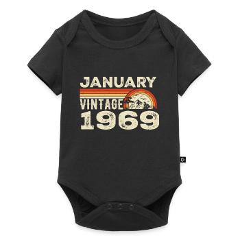 January 1969 Vintage Birthday 1969, Born in 1969 - Baby Premium short-sleeve bodysuit - black - Front