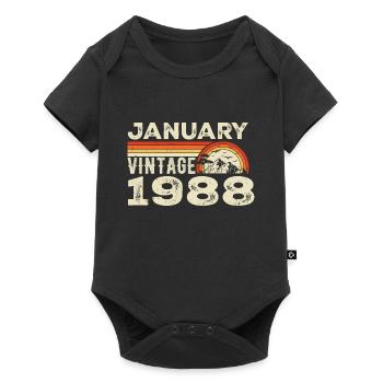 January 1988 Vintage Birthday 1988, Born in 1988 - Baby Premium short-sleeve bodysuit - black - Front