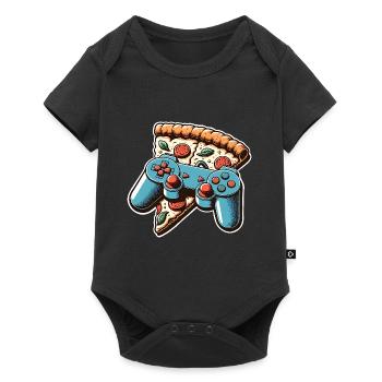 Pizza Gaming Gamer - Baby Premium short-sleeve bodysuit - black - Front